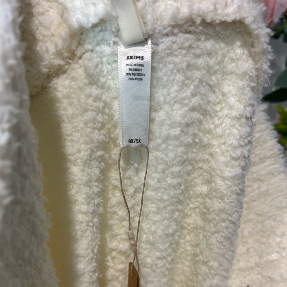 SKIMS Cozy Knit Wide Leg Lounge Pants Ivory 4X/5X NWT - Picture 4 of 4